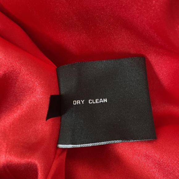 INC International Concepts Red Wool Coat XS Collar details +gold buttons pockets - Picture 14 of 16